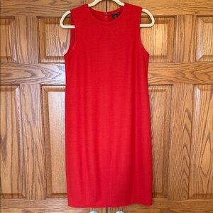 Eileen Fisher Red Wool Sleeveless Shift Dress